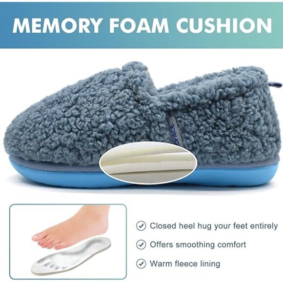 COFACE Womens Slippers Fuzzy Fluff Memory Foam Soft Plush Sherpa Fleece Lined - Picture 8 of 8